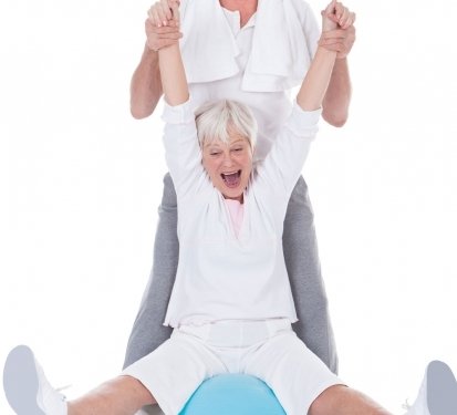 glückliches Paar beim Training